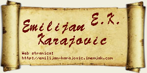 Emilijan Karajović vizit kartica